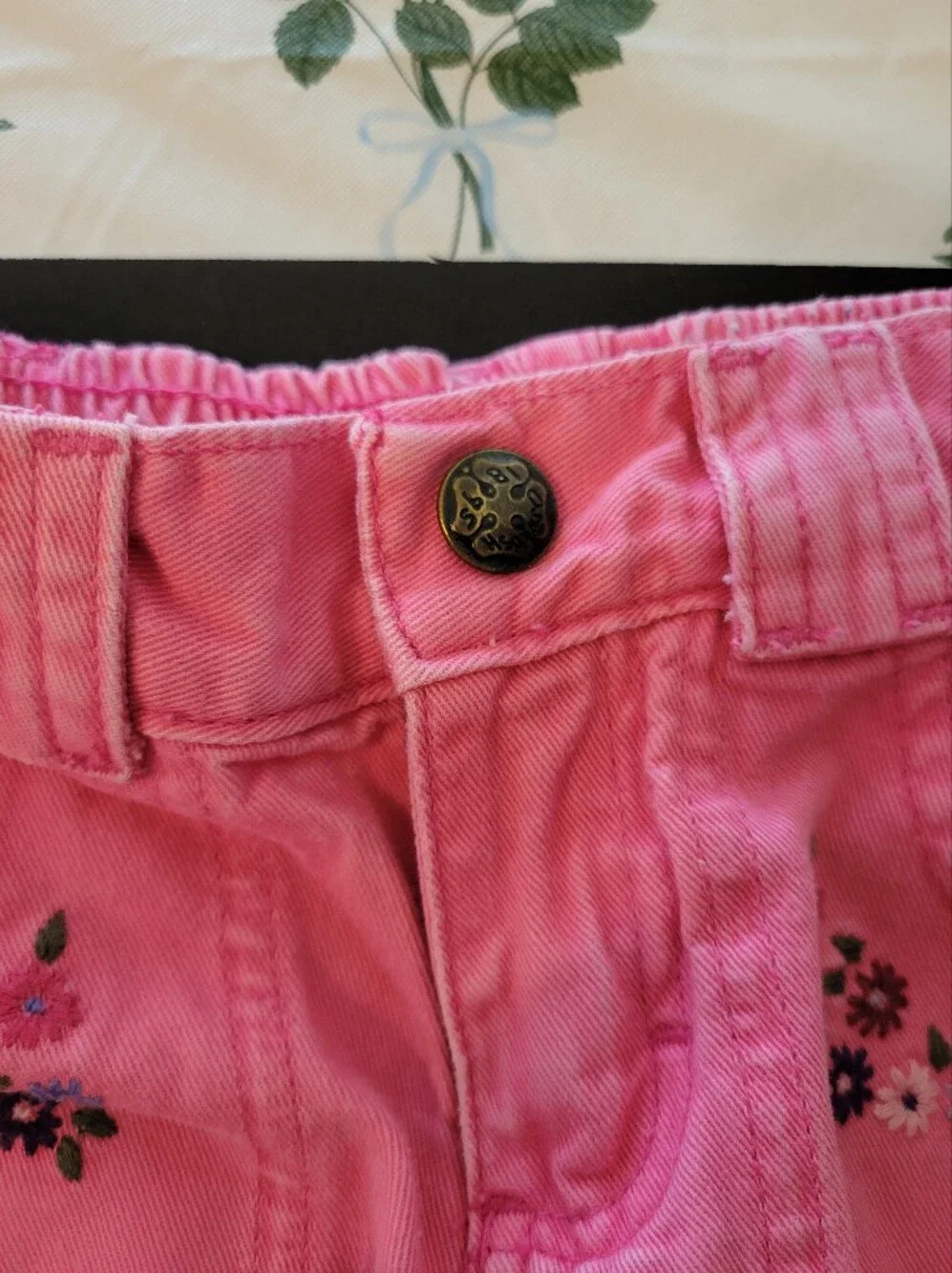 OshKosh B'gosh Pink Floral Embroidered Girls' Jogger Pants